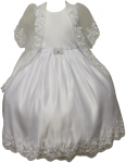 GIRLS CHRISTENING DRESS W/ BONNET HAT (0515628) WHITE